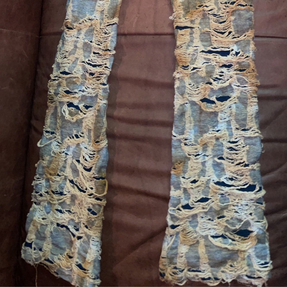virgin only bootcut low-rise heavy distressed jeans vintage y2k